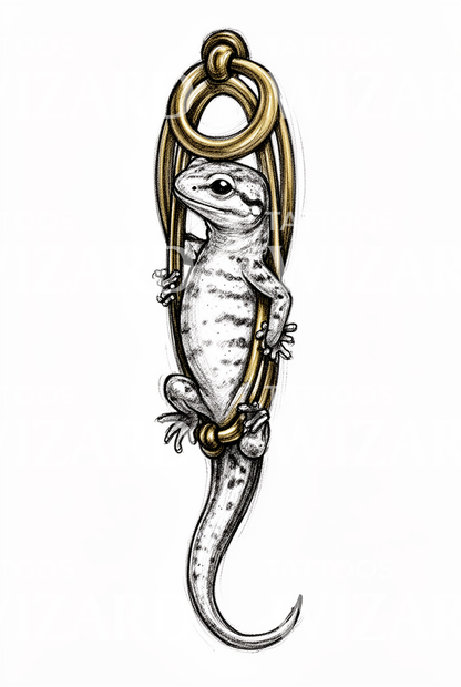 Design per tatuaggio di geco ad anello