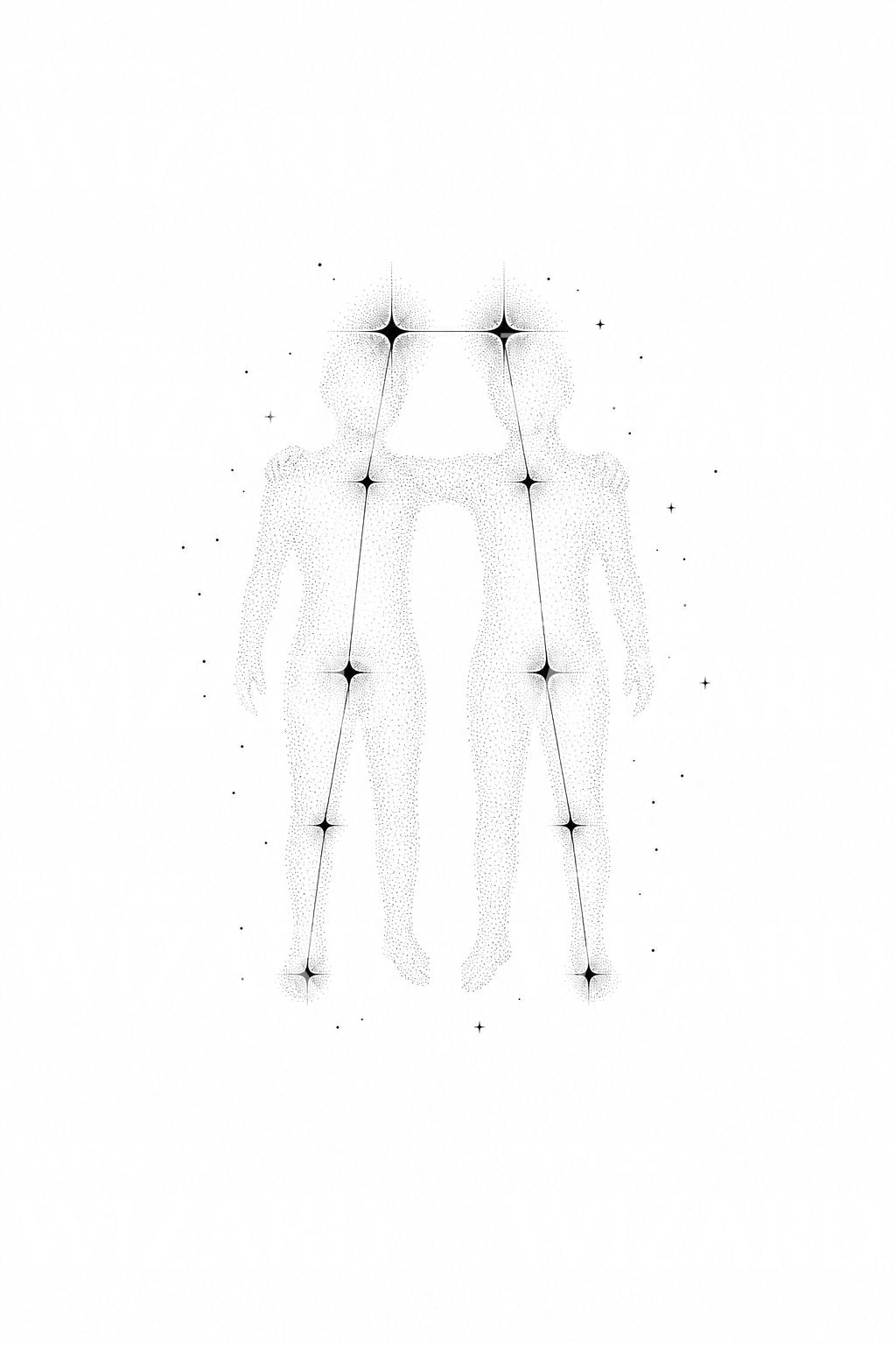 Gemini Constellation Twins Star Map Tattoo Idea