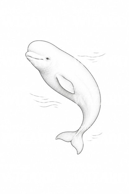 Gentle Beluga Whale Tattoo Design