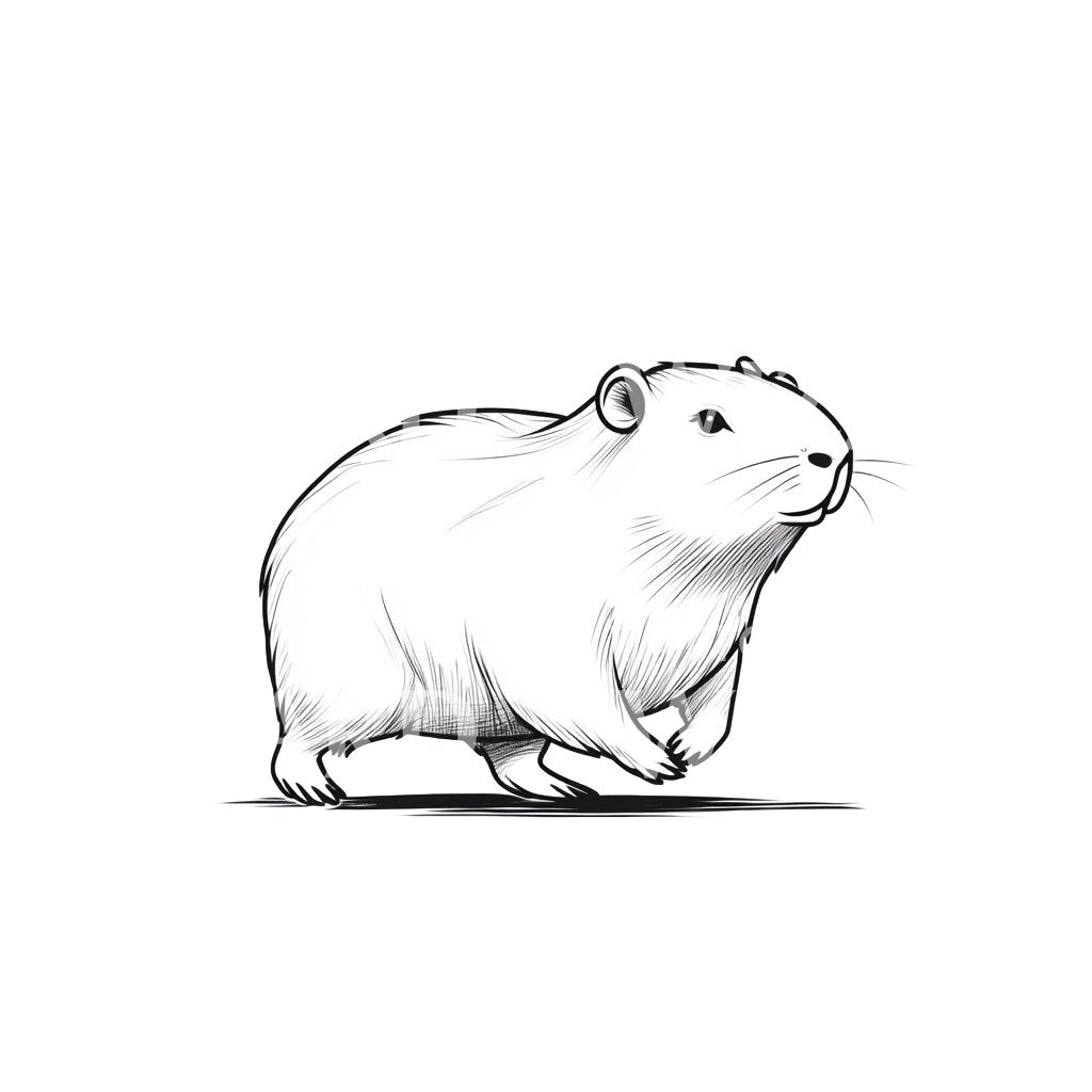 Gentle Hamster in Motion Tattoo Design