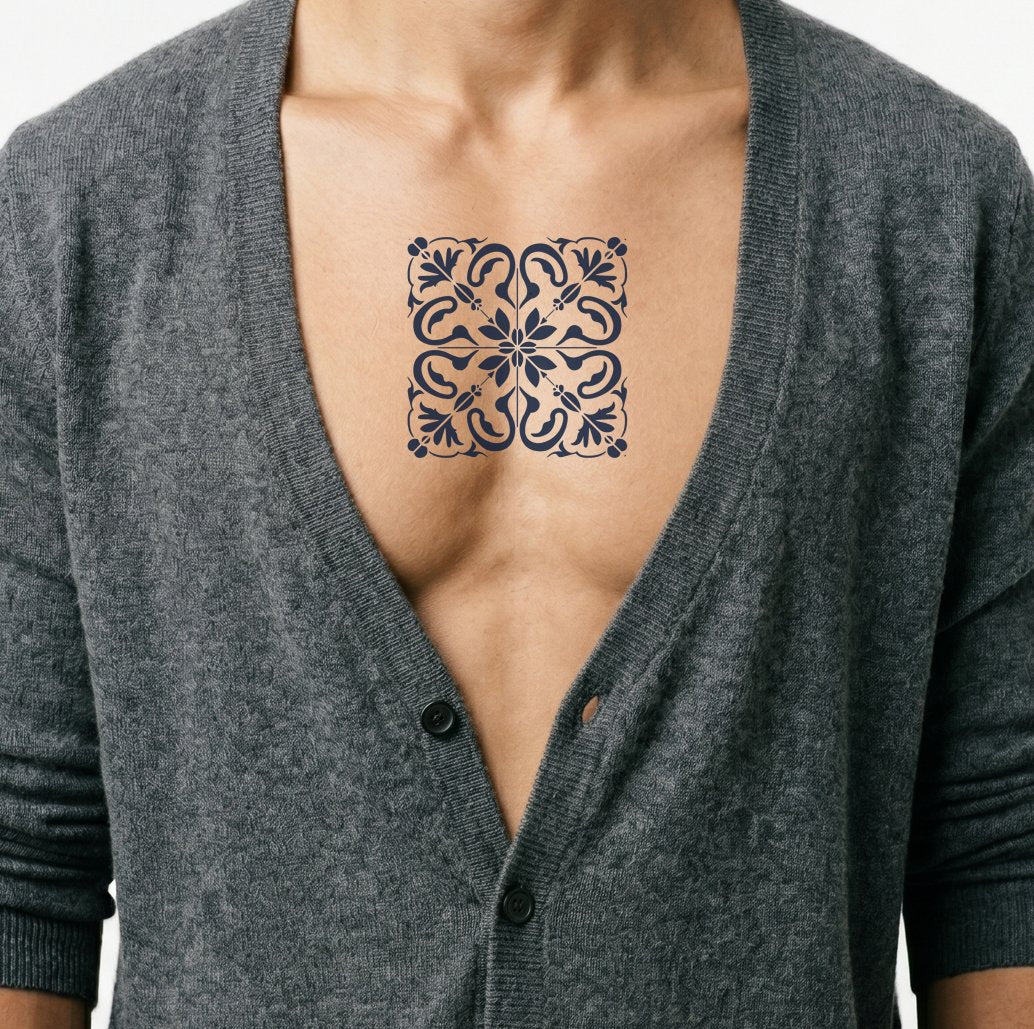 Simpelt Azulejo Mønster Tatoveringsdesign