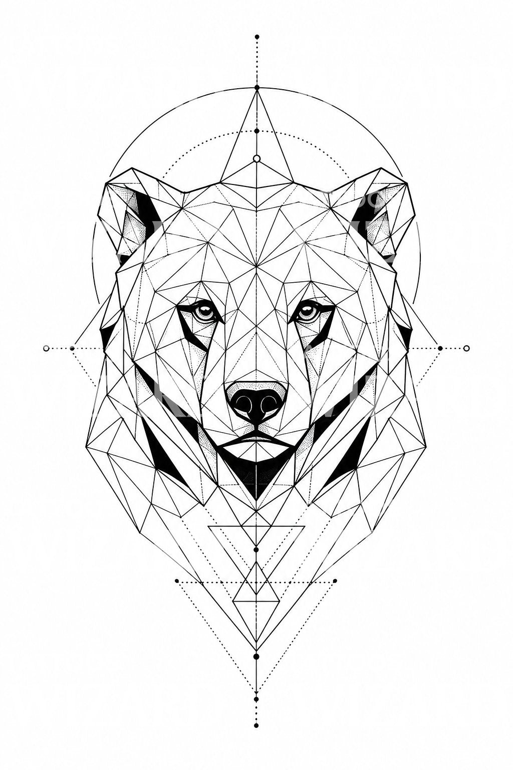Geometric Bear Tattoo Design