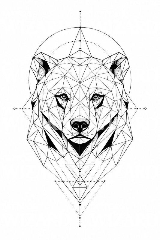 Design de tatouage ours géométrique