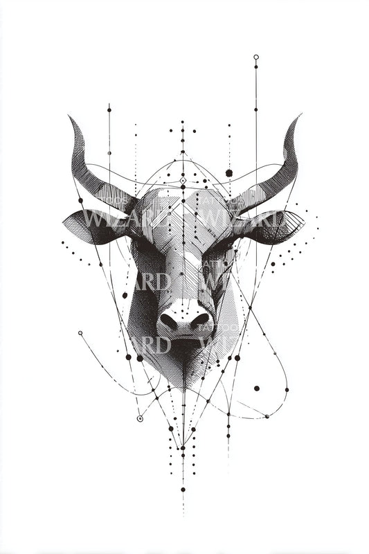 Design Tatuaggio Linee Geometriche Toro