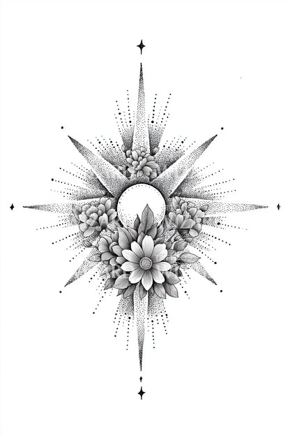 Desenho de Tatuagem Explosão Geométrica