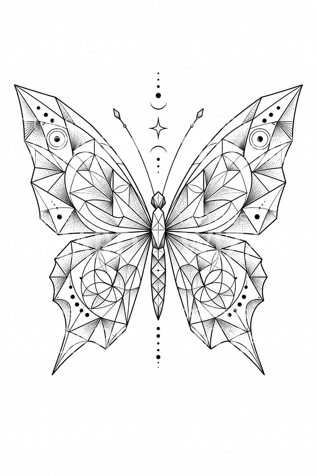 Geometric Butterfly Tattoo Design