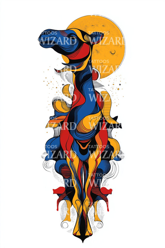 Design de Tatuagem Totem de Camelo Geométrico