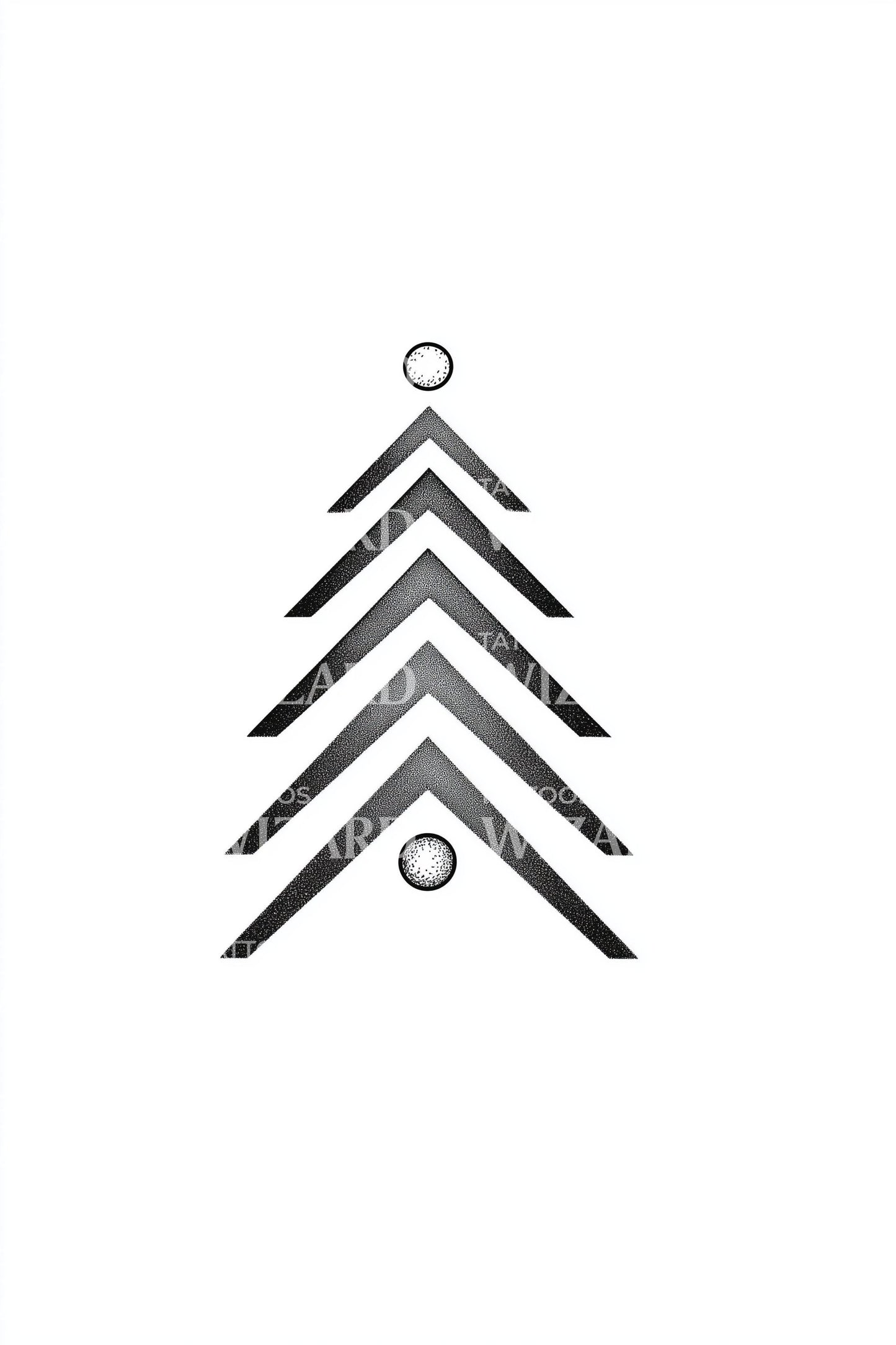 Geometric Chevron Christmas Tree Tattoo Design
