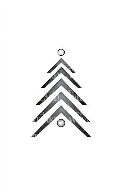 Geometric Chevron Christmas Tree Tattoo Design