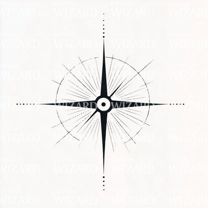 Geometric Circle Compass Tattoo Idea