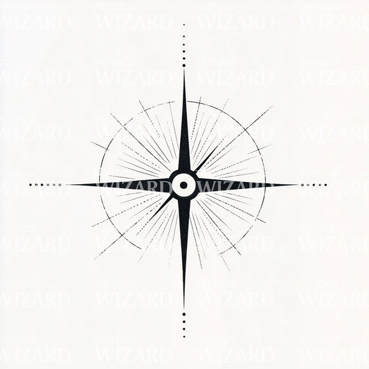 Geometric Circle Compass Tattoo Idea