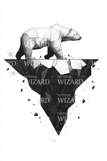 Geometric Cliff Bear Tattoo Illustration