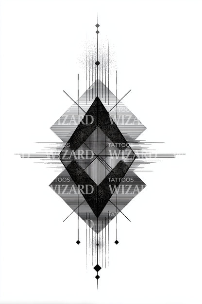 Geometric Diamond Totem Tattoo Design