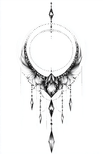 Geometric Dreamcatcher Tattoo Design