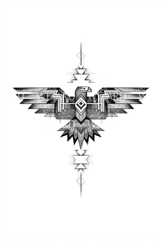 Design Tatuaggio Totem Aquila Geometrica