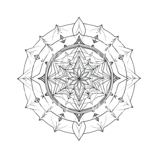 Geometric Floral Mandala Tattoo Design