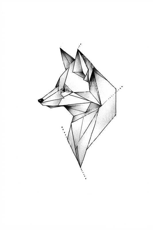Geometrisk ræv side tatoveringsidé