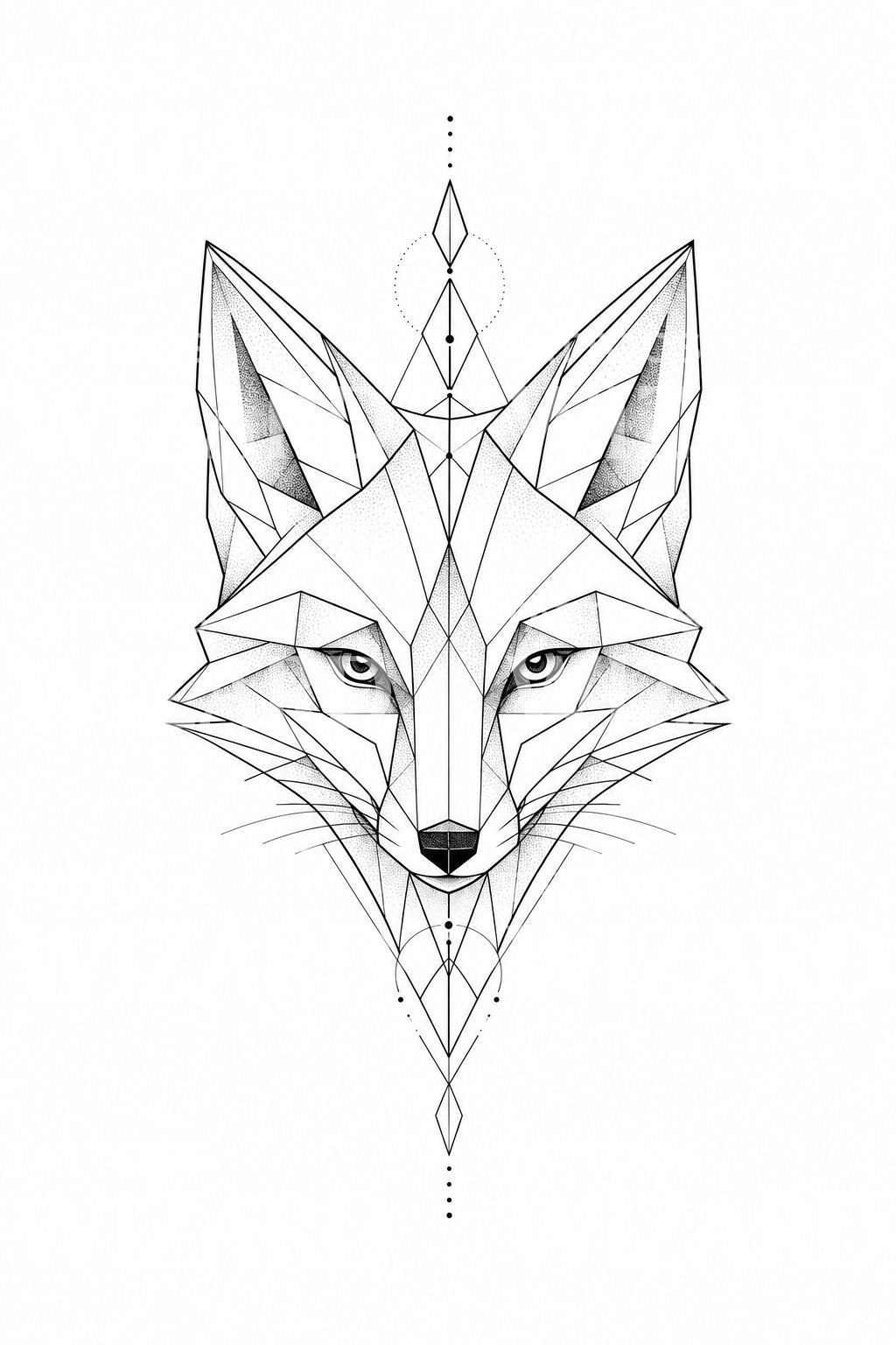 Geometryczny Lis Design Tatuażu