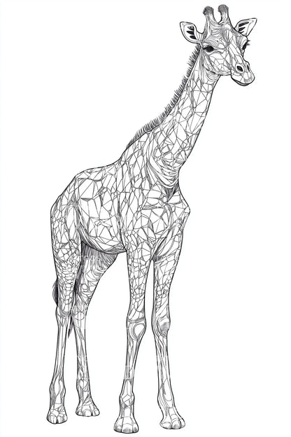 Geometric Giraffe Line Tattoo Illustration