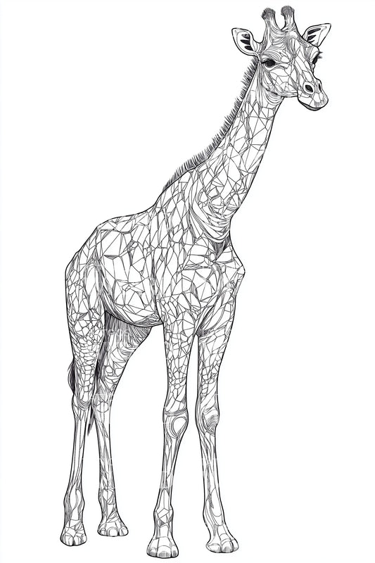 Geometric Giraffe Line Tattoo Illustration