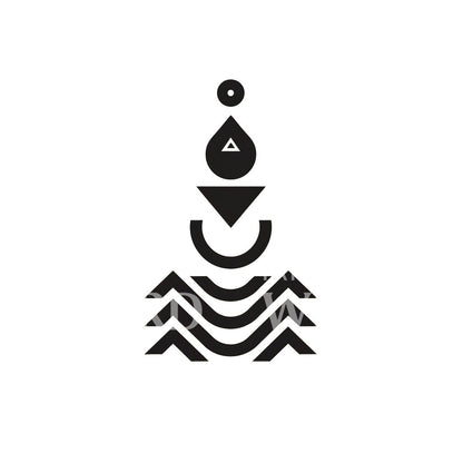 Geometric Glyph Representing Elevation and Growth Tattoo Design