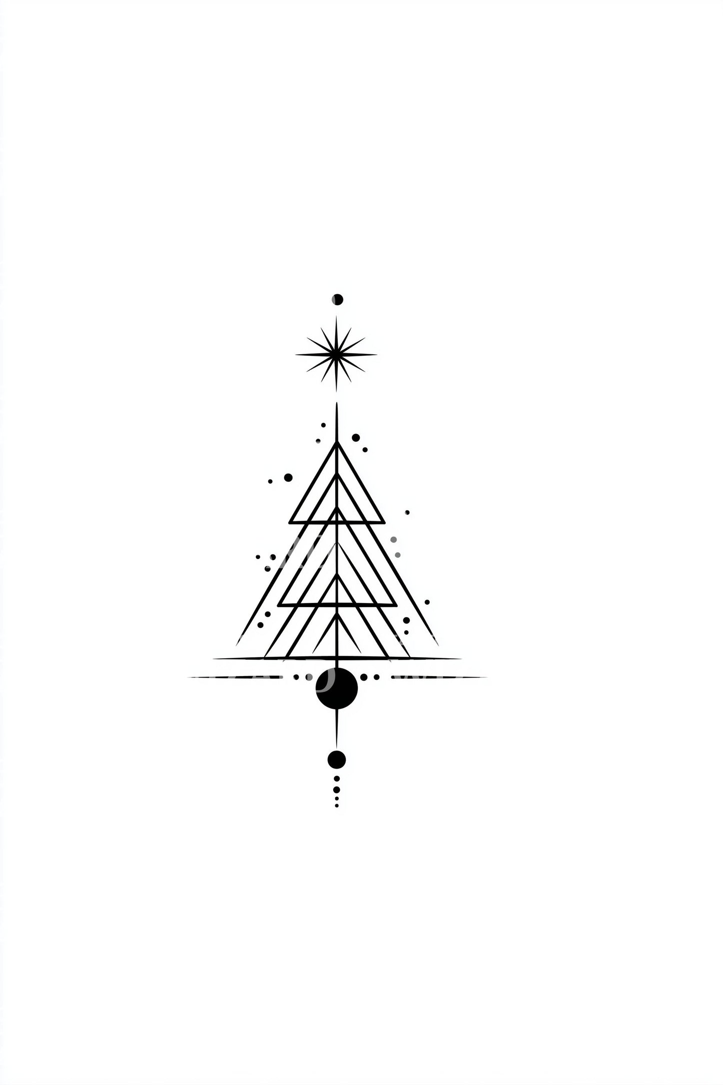 Geometric Holiday Tree Tattoo Idea