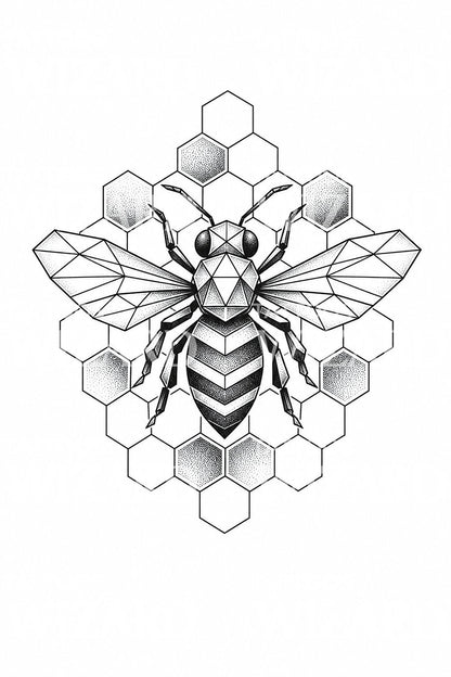 Geometrický návrh tetování včely medonosné