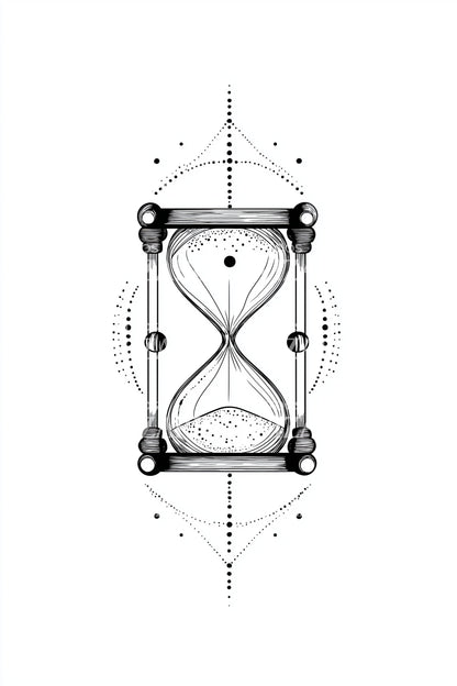 Geometric Hourglass Glyph Tattoo Design