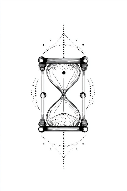 Geometric Hourglass Glyph Tattoo Design