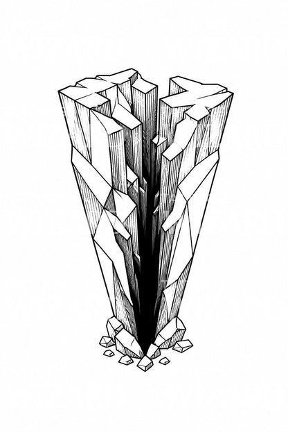 Diseño de tatuaje geométrico de grieta de hielo
