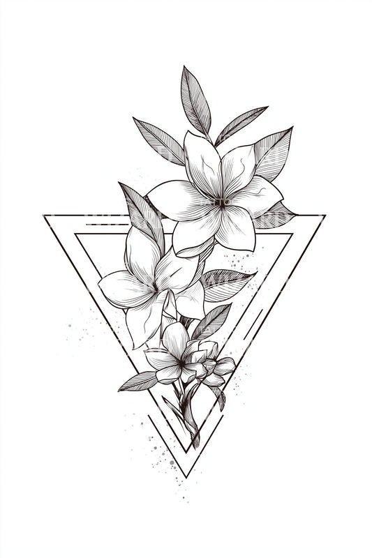 Geometric Jasmine Prism Tattoo Idea