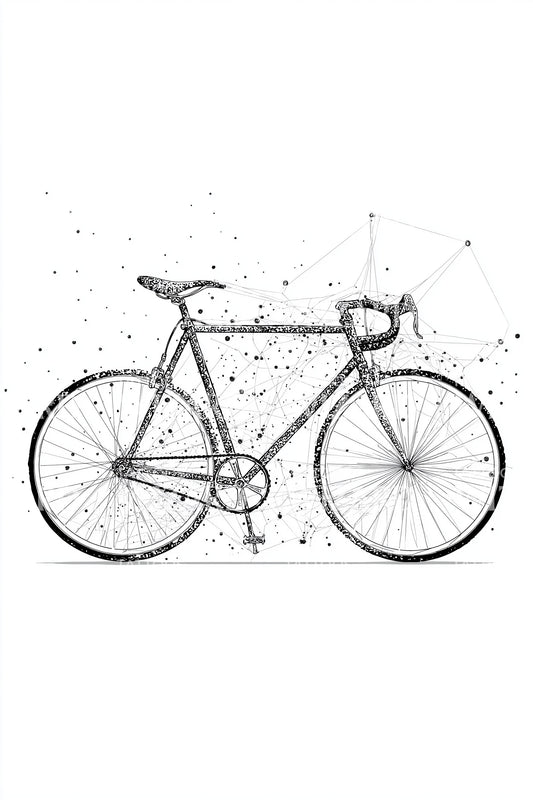 Geometrisches Linien-Fahrrad-Tattoo-Design