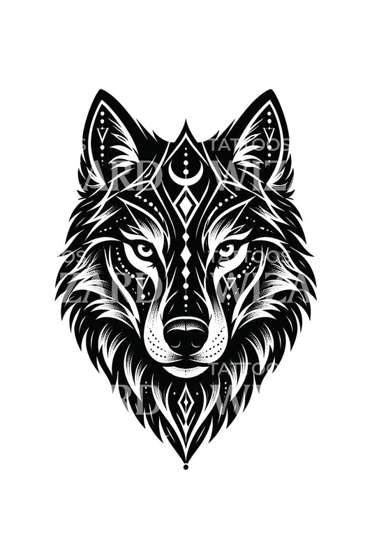 Geometrinen sudenpää, blackwork-tatuointisuunnitelma