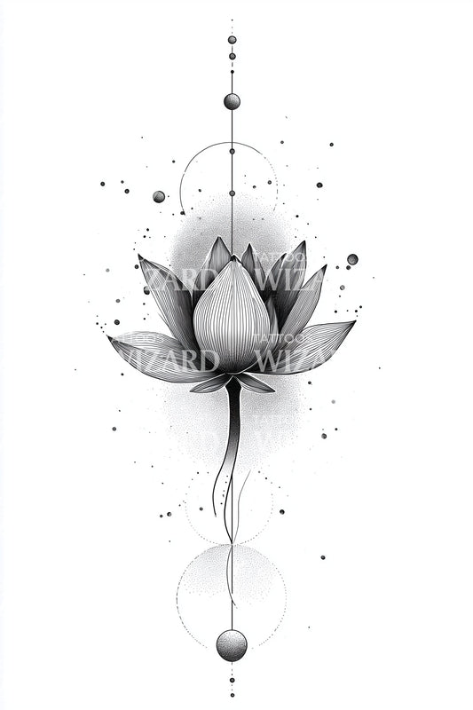 Design Tatuaggio Allineamento Loto Geometrico