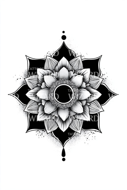 Geometric Lotus Mandala Tattoo Design