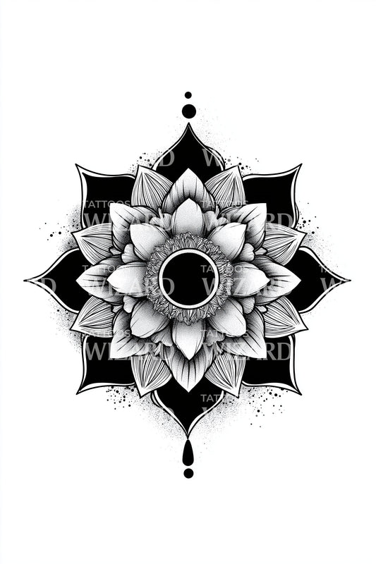 Geometric Lotus Mandala Tattoo Design