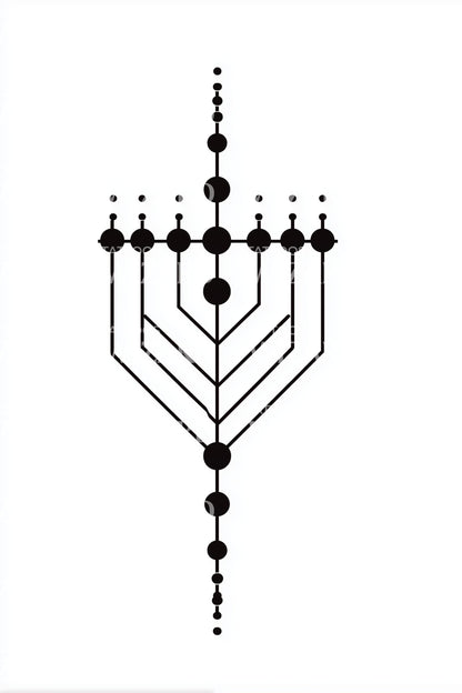 Geometric Menorah Holiday Lights Tattoo Design