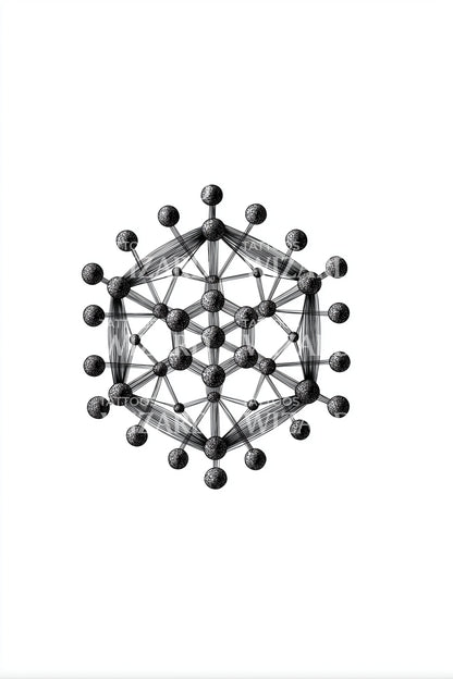 Geometric Molecule Grid Tattoo Design