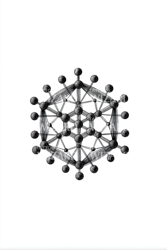 Geometric Molecule Grid Tattoo Design