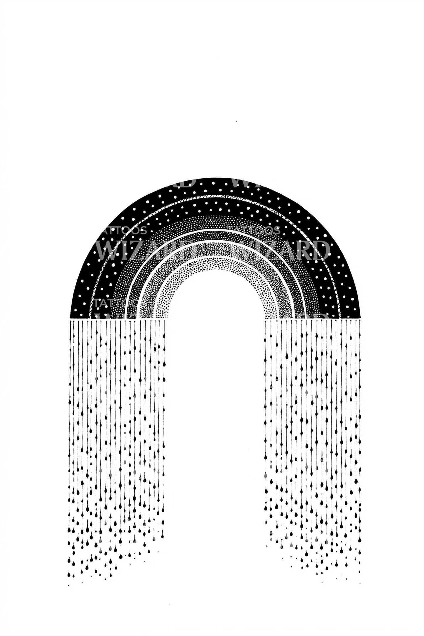 Geometric Monochrome Rainbow Tattoo Idea
