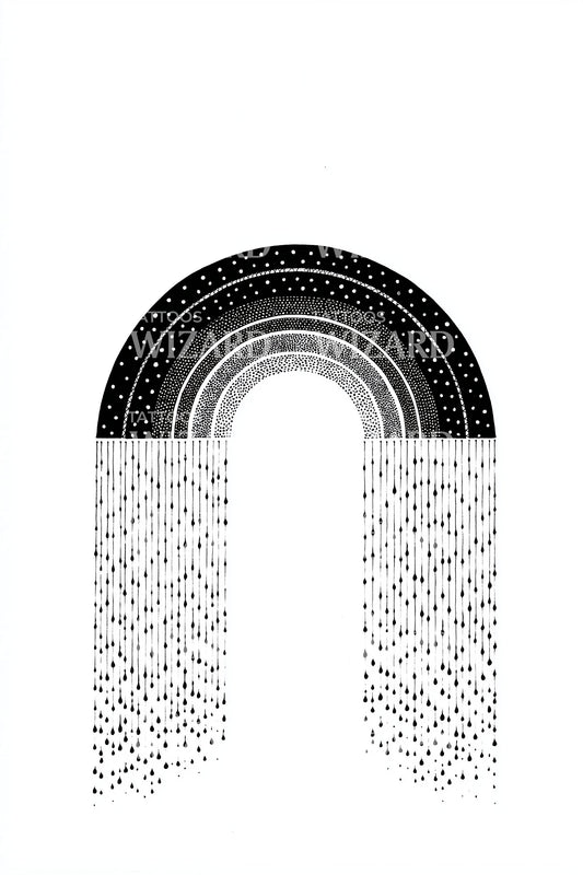 Geometric Monochrome Rainbow Tattoo Idea
