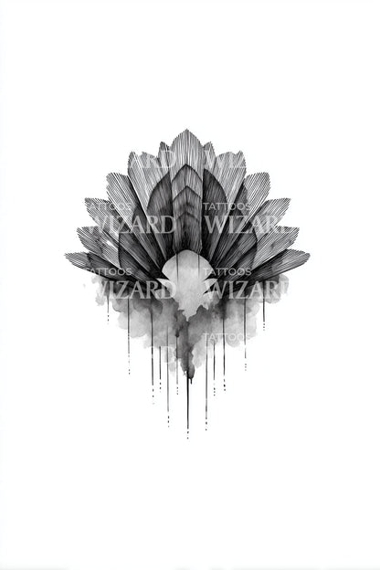 Geometric Petal Cluster Tattoo Idea