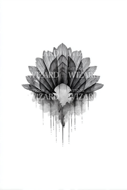 Geometric Petal Cluster Tattoo Idea