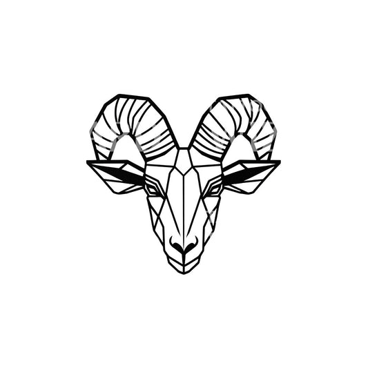 Geometric Ram Head for Resilience Tattoo Design