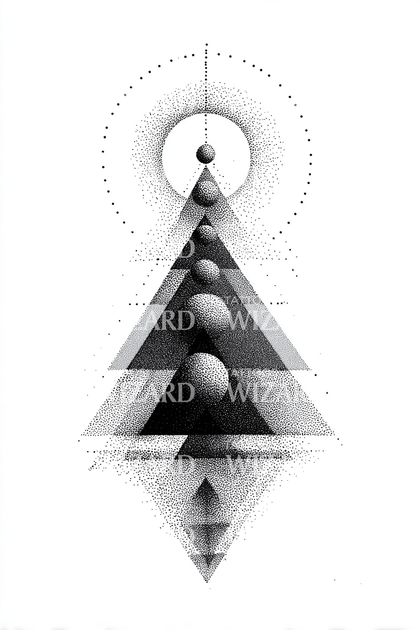 Geometric Sacred Christmas Tree Tattoo Design