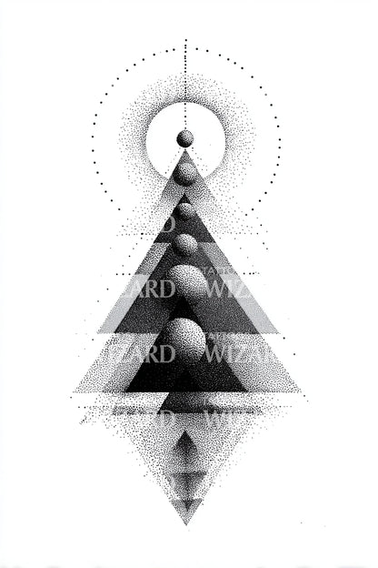 Geometric Sacred Christmas Tree Tattoo Design