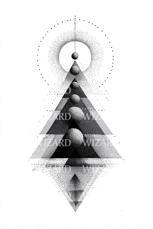 Geometric Sacred Christmas Tree Tattoo Design
