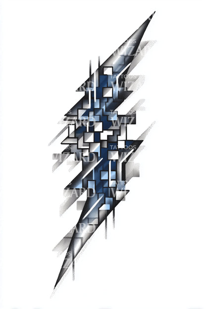 Geometric Shattered Shard Tattoo Design