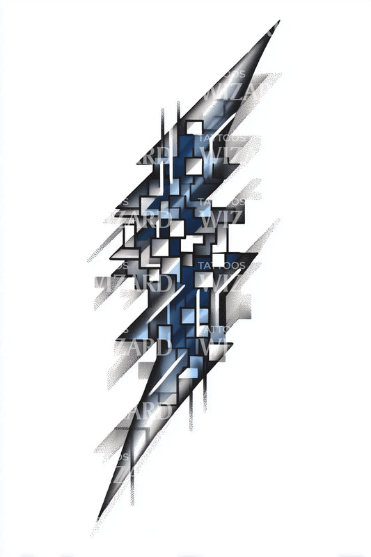 Geometric Shattered Shard Tattoo Design