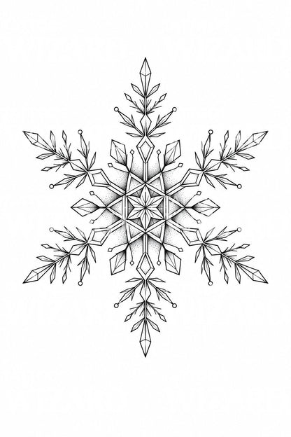 Geometric Snowflake Tattoo Design